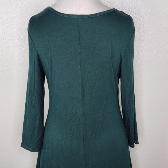 Forever Rose Green Fit & Flare Mini Dress with Removable Gold Necklace Size XL - Picture 7 of 10